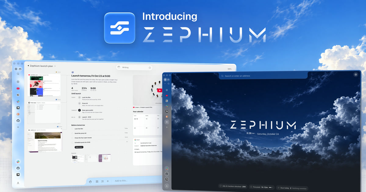 Zephium: A fast, open-source, fully-featured browser and work environment (canvas), reimagined for y